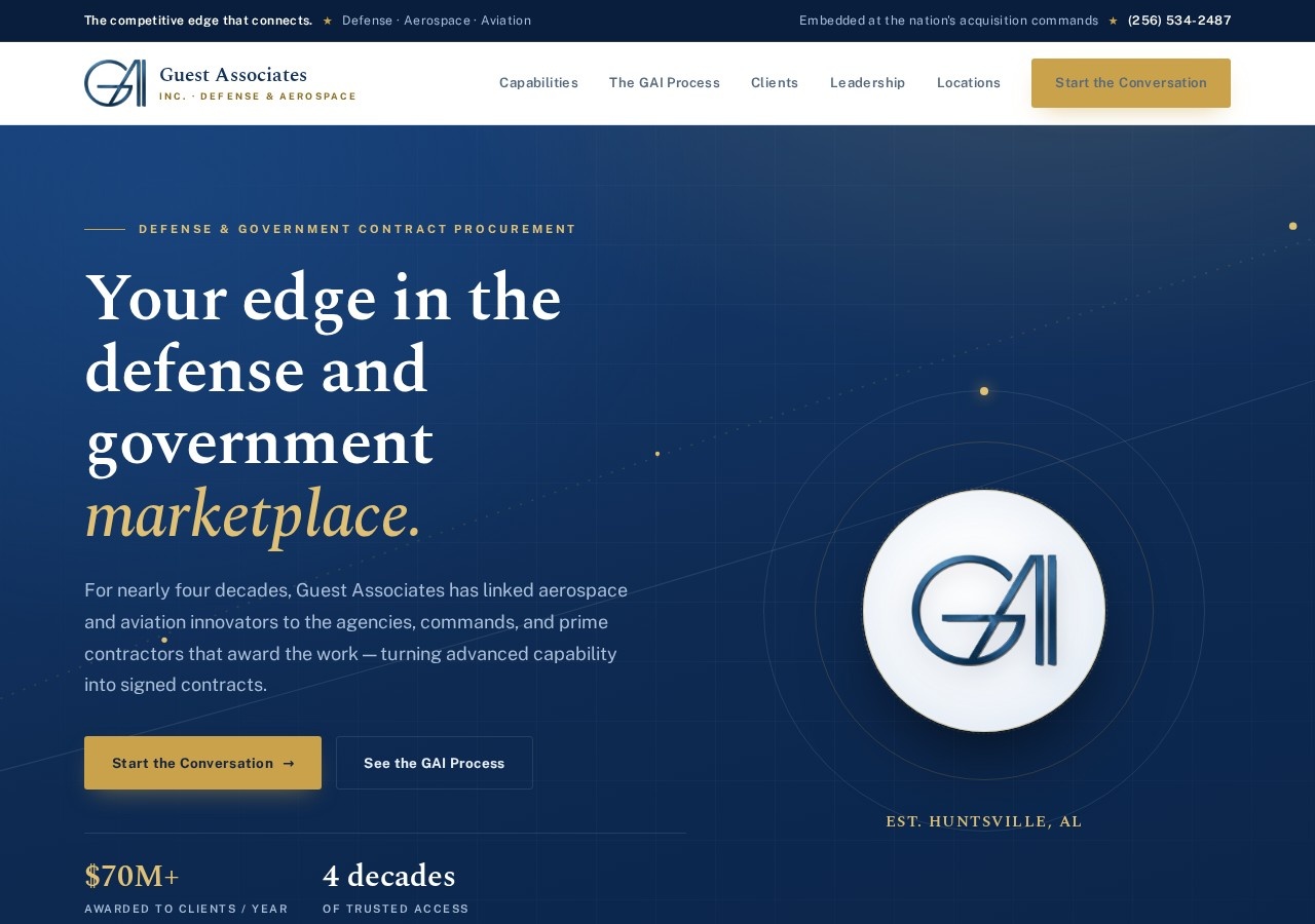 The rebuilt Guest Associates, Inc. homepage