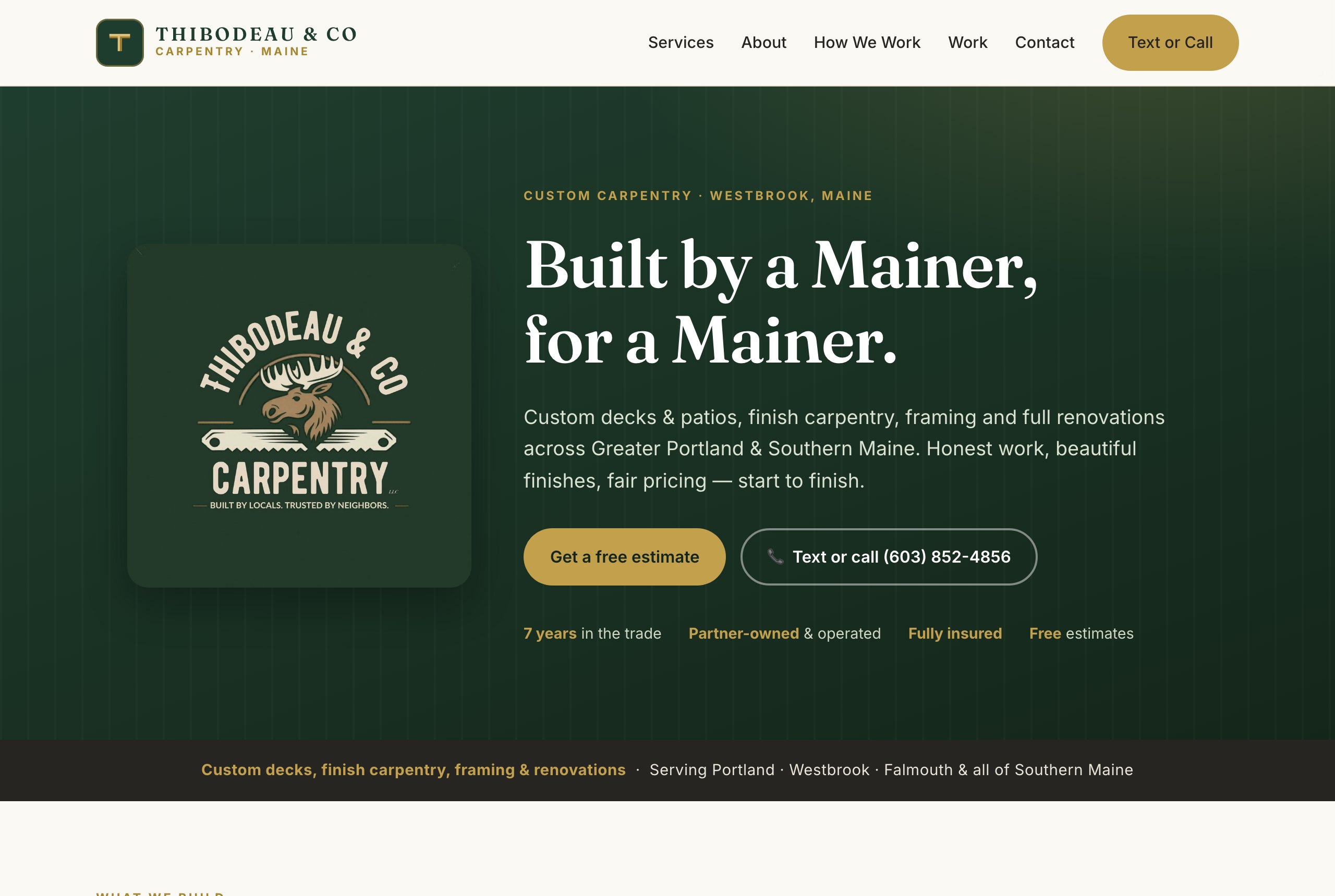 The Thibodeau & Co Carpentry homepage