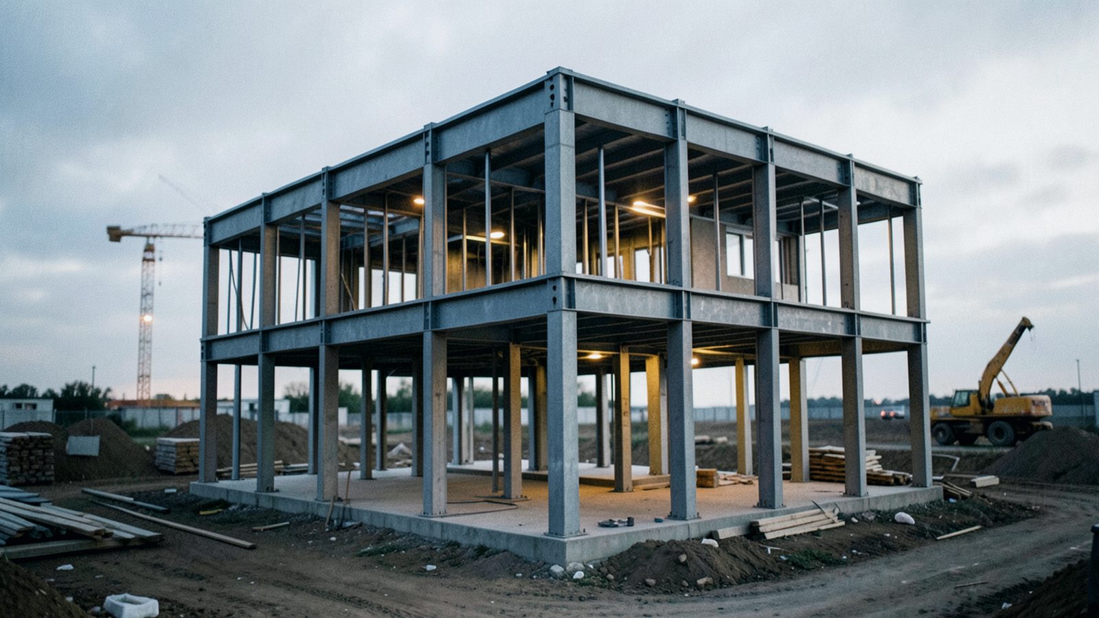 Illustrative photo: Completed structural steel frame