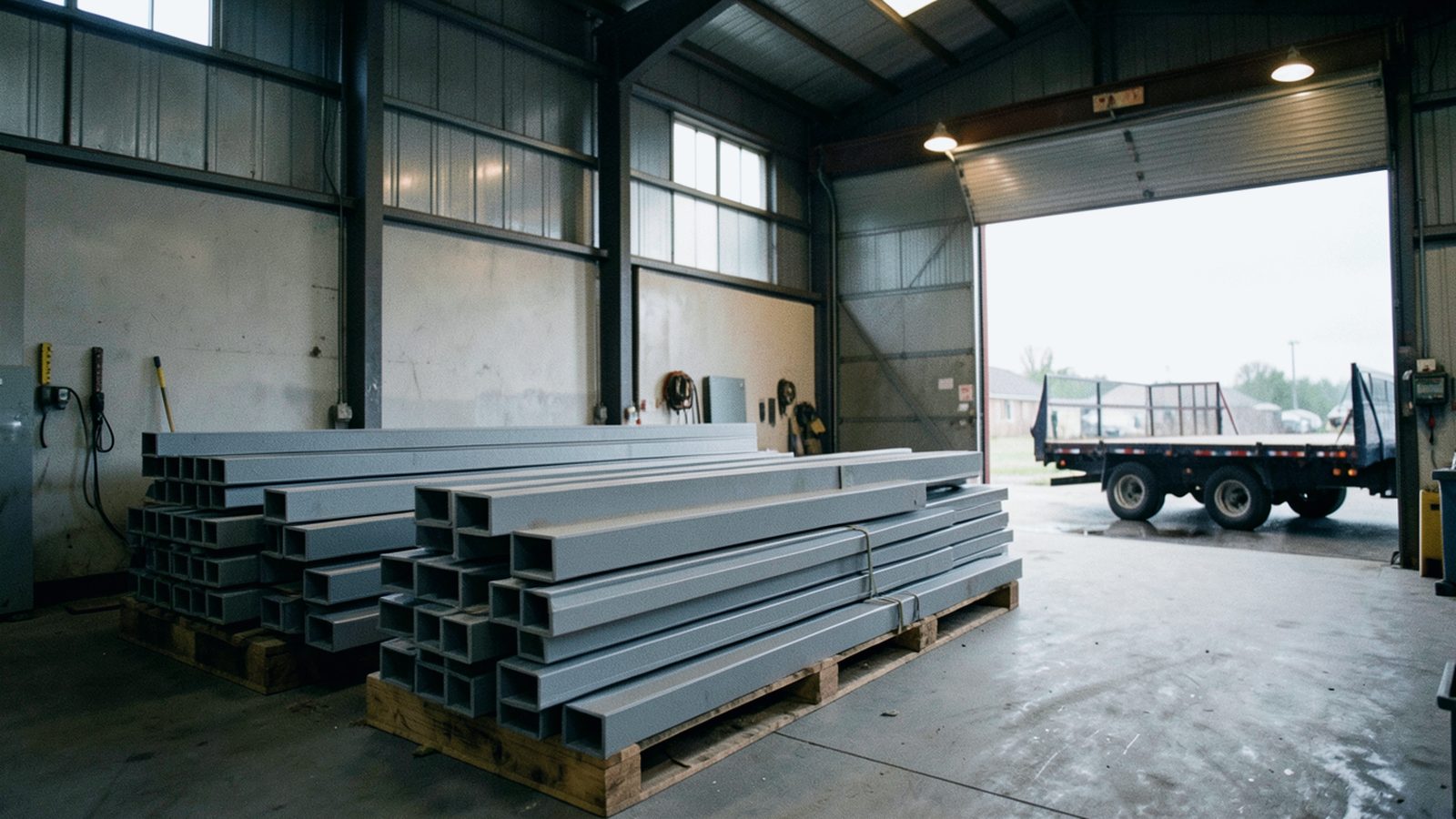 Illustrative photo: Finishing area — completed fabrication ready to load out