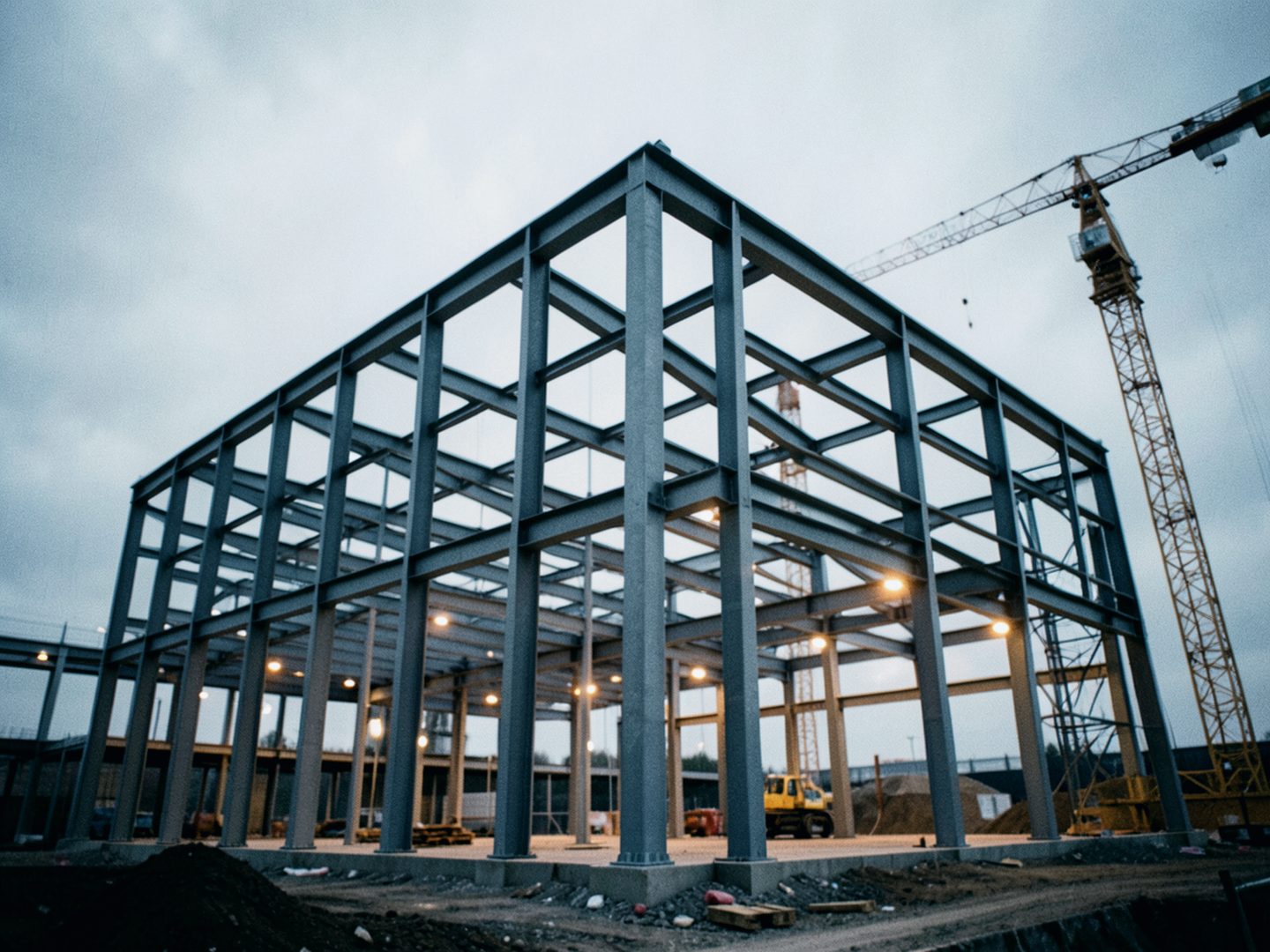 Illustrative photo: Commercial steel frame on site