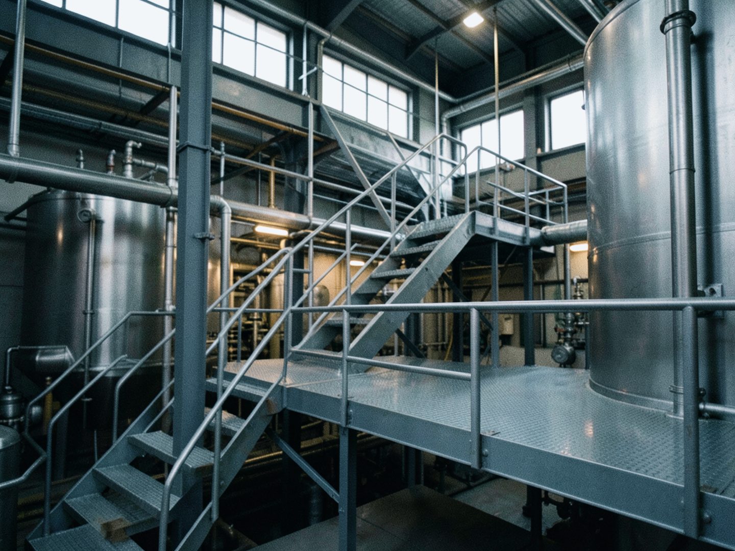 Illustrative photo: Industrial plant interior — process steel